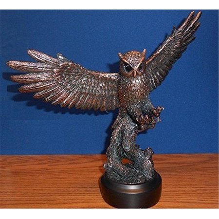 MARIAN IMPORTS Marian Imports F10001 Owl Bronze Plated Resin Sculpture 10001